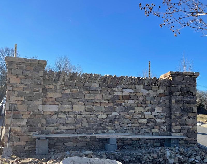 Dry-Stack Stone Privacy Wall