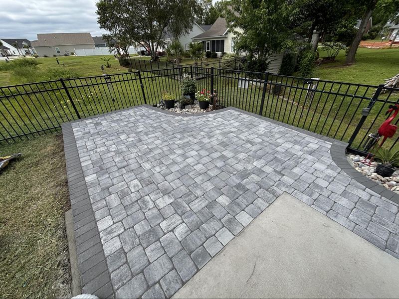 Paver Patio with Charcoal Border