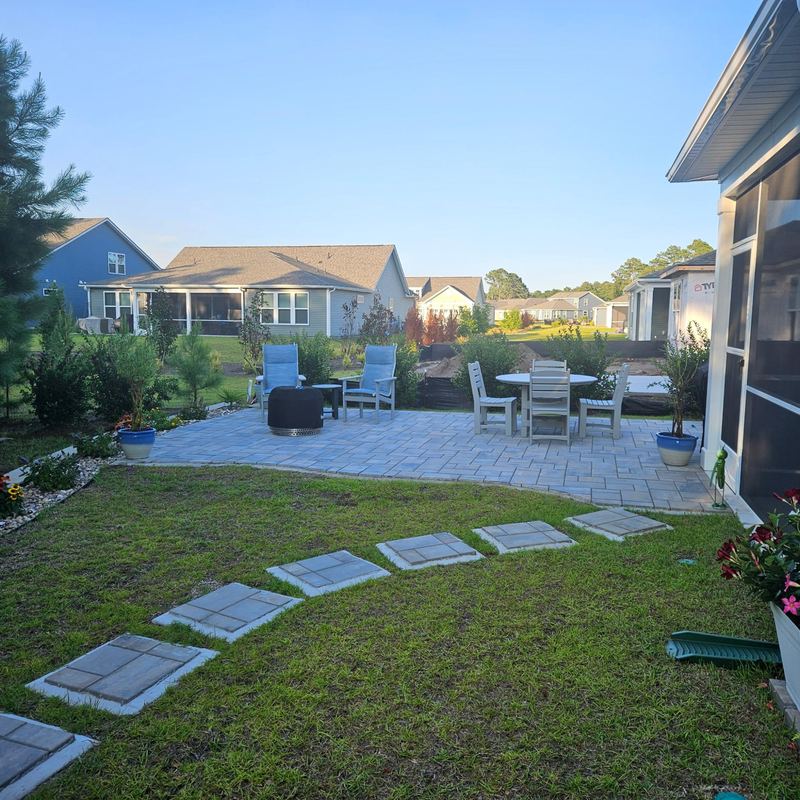 Paver Patio, Stepping Stones and Plantings