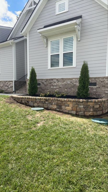 Stone Raised Planter Wall